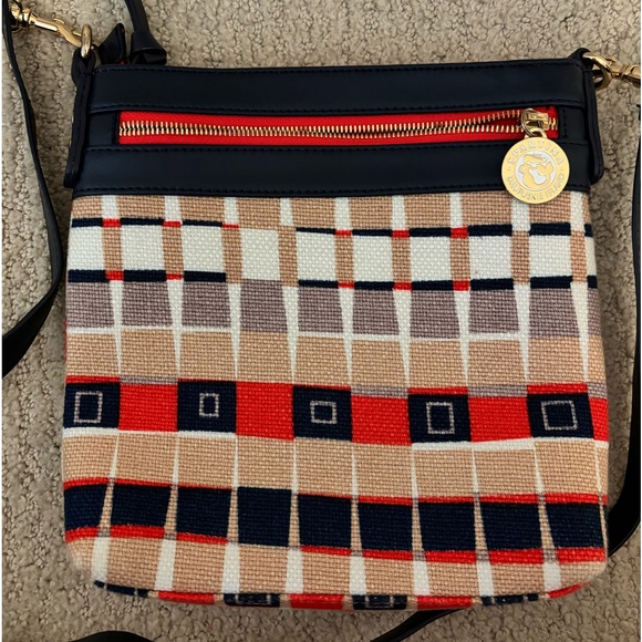 Spartina 449 Quarterdeck Navy Trim Plaid adjustable crossbody/shoulder bag - Picture 10 of 11